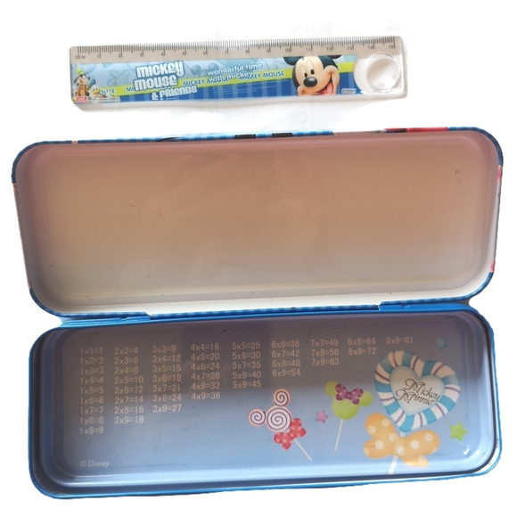 ❤️Disney Mickey & Minnie Pencil Box Metal Tin Case - Picture 3 of 14
